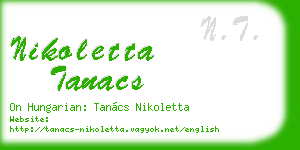 nikoletta tanacs business card