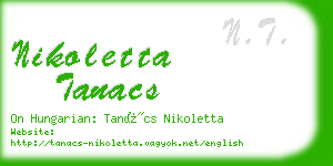 nikoletta tanacs business card